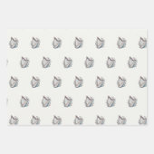 Papier à enveloppement floral de harpe (Ensemble d (Devant 3)