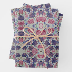 Papier à enveloppement floral Mini Lune Bleue