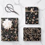 Papier à enveloppement floral noir<br><div class="desc">Cet élégant et élégant papier d'enveloppement Floral Boho noir présente de magnifiques fleurs sauvages d'aquarelle peints à la main dans un joli bouquet parfait pour le printemps,  l'été ou les mariages de automne. Recherchez les éléments correspondants dans la collection de Fleurs sauvages Boho Noir.</div>