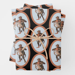 Papier à enveloppement Krampus Feuille plate Ensem