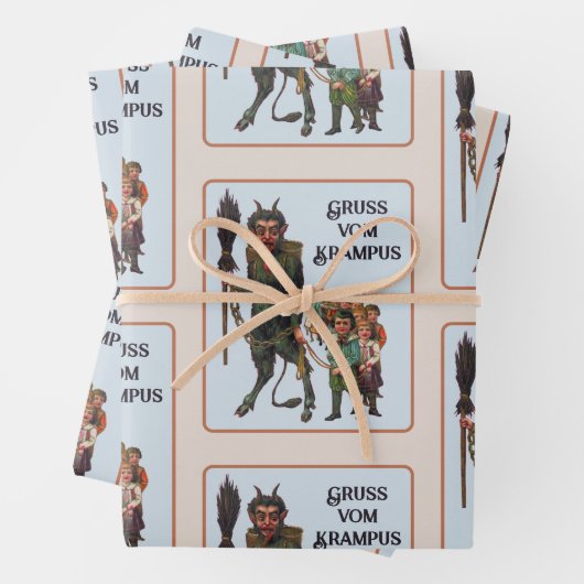 Papier à enveloppement Krampus Feuille plate Ensem (En situation)