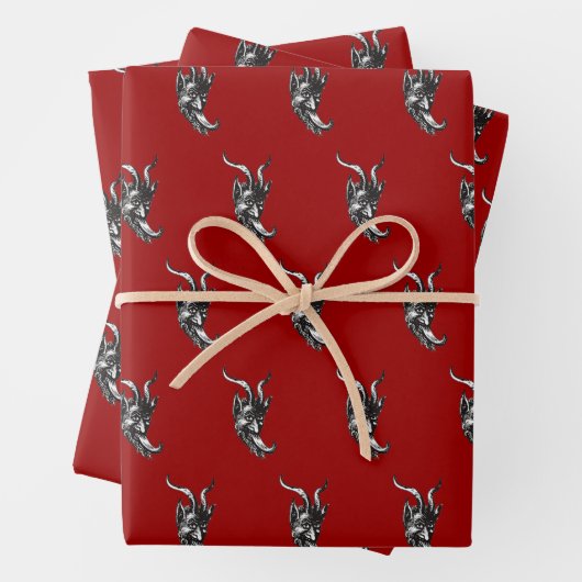 Papier à enveloppement Krampus Feuille plate Ensem (En situation)