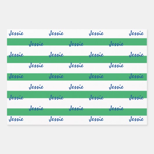 Papier à enveloppement personnalisé bleu vert blan (Devant 2)