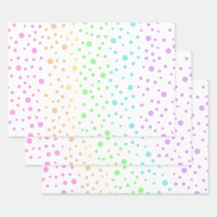 Papier à enveloppement Pois Pastel Rainbow