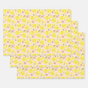 Papier à enveloppement rose citron à la fraise
