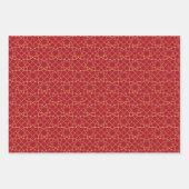 Papier à enveloppement rouge/vert/noir et or (feui (Devant)