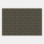 Papier à enveloppement rouge/vert/noir et or (feui (Devant 3)