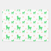 Papier à enveloppement Shiba Inu - Cadeau vert min (Devant)