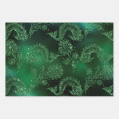 Papier à enveloppement vert avec motif brillant (Devant 3)