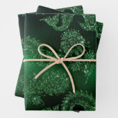 Papier à enveloppement vert avec motif brillant (En situation)