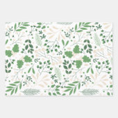 Papier à enveloppement vert et beige | Noël élégan (Devant 3)