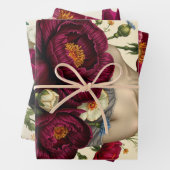 Papier à enveloppement vintage à feuilles plates D (En situation)