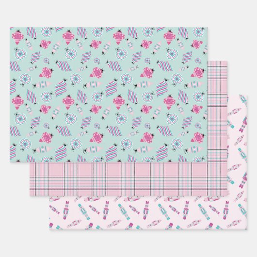 Papier à enveloppement Whimsical ensemble de 3 feu (Lot)