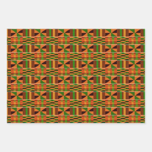 Papier à envelopper 3 emballages Kente (Devant)