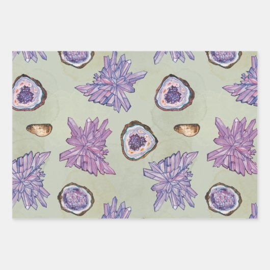 Papier à envelopper avec Motif Crystal et Geode (Devant 3)