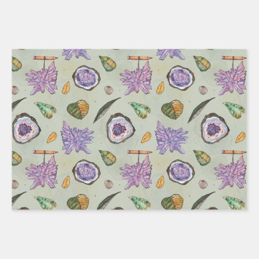 Papier à envelopper avec Motif Crystal et Geode (Devant)