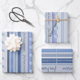 Papier à envelopper - Bienvenue Baby Boy