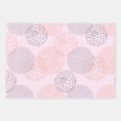 Papier à envelopper blanc rose et bleu Dahlias (Devant 3)