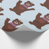 Papier à envelopper brillant Ours Bébé cadeau garç (Coin)
