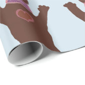 Papier à envelopper brillant Ours Bébé cadeau garç (Coin rond)