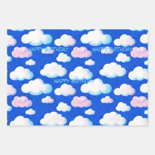 Papier à envelopper dans le nuage, customiser en d (Devant 3)