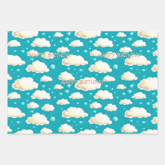 Papier à envelopper dans le nuage, customiser en d (Devant 2)