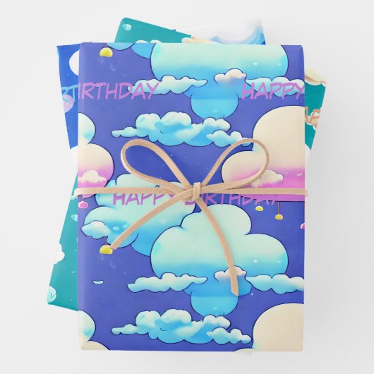 Papier à envelopper dans le nuage, customiser en d (En situation)