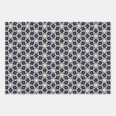 Papier à envelopper de luxe Regal bleu et or (Devant 3)