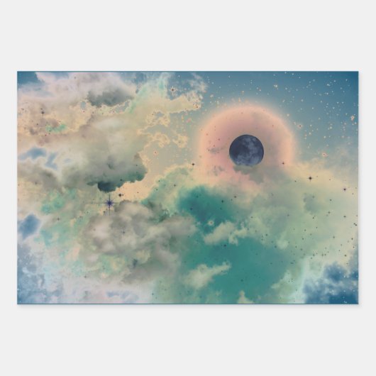 Papier à envelopper ensemble de 3 SKIS DE NUIT ET  (Devant)