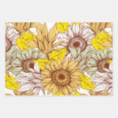 Papier à envelopper Feuille plate de 3 tournesols (Devant 3)