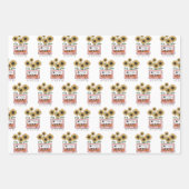 Papier à envelopper Feuille plate Set de 3, Fleurs (Devant)