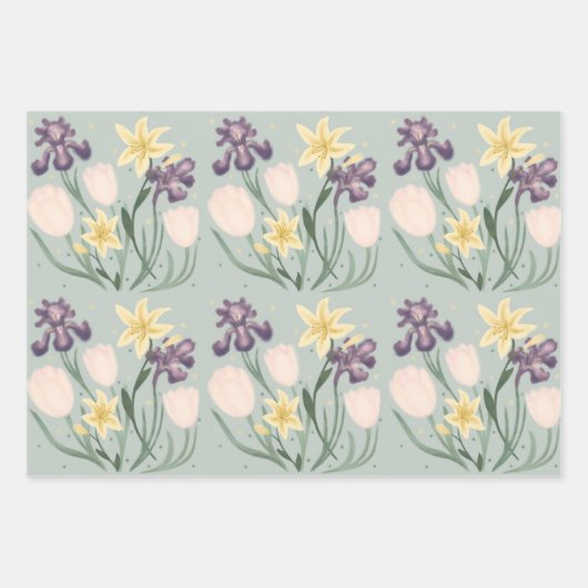 Papier à envelopper floral (Devant 3)