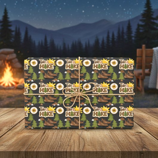 Papier à envelopper inspiré Aventure "Take a Hike"