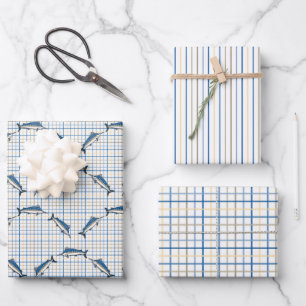 Papier à envelopper - Marlins bleus