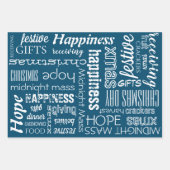 Papier à envelopper - Noël Rouge Vert Bleu (Devant 3)