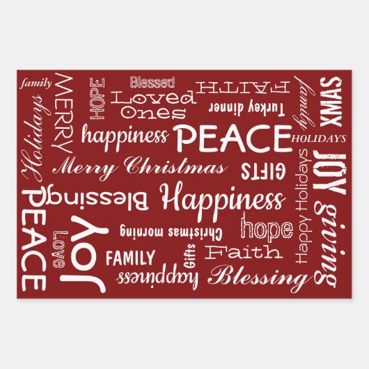 Papier à envelopper - Noël Rouge Vert Bleu (Devant)