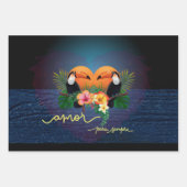 Papier à envelopper - Oiseau tropical - Amour (Devant)