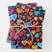 Papier à envelopper Papier à petit coeur à envelop (En situation)