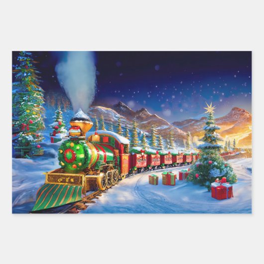 Papier à envelopper Père Noël Pôle Nord Express No (Devant 2)
