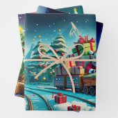 Papier à envelopper Père Noël Pôle Nord Express No (En situation)