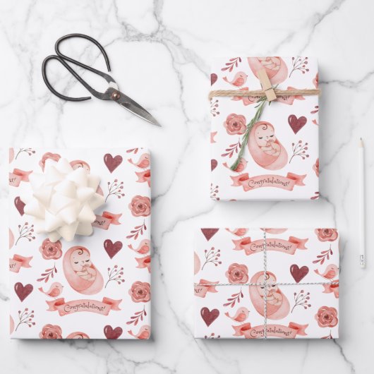 Papier à envelopper pour bébé - Feuille plate Ense (Recto)