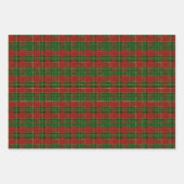 Papier à envelopper rouge vert Noël Plaid Set de 3 (Devant 3)