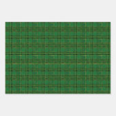 Papier à envelopper rouge vert Noël Plaid Set de 3 (Devant 2)