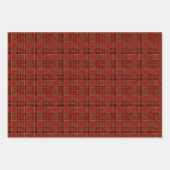 Papier à envelopper rouge vert Noël Plaid Set de 3 (Devant)