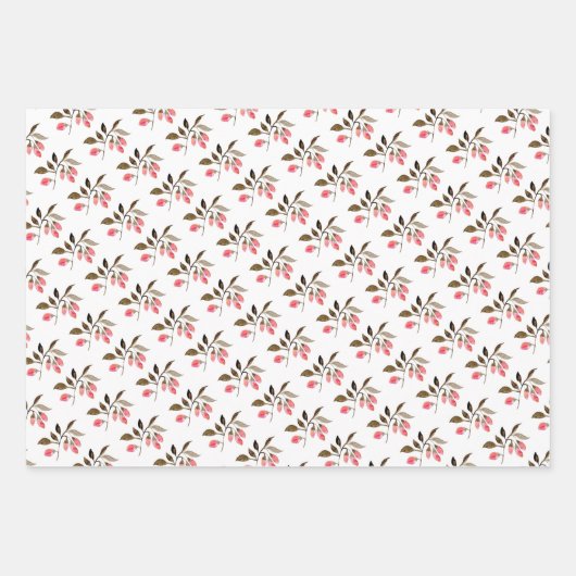 Papier à envelopper série de 3 - Design papillon f (Devant 2)