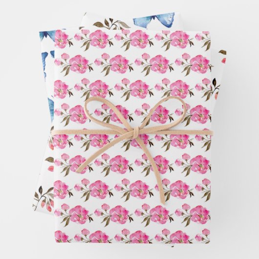 Papier à envelopper série de 3 - Design papillon f (En situation)