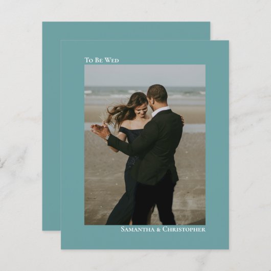 Papier À être Mer Simple Turquoise BUDGET Mariage Photo I (Devant / Derrière)