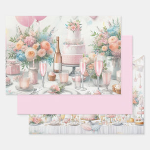 Papier à Fête des mariées à écrêtage Plat Set de 3