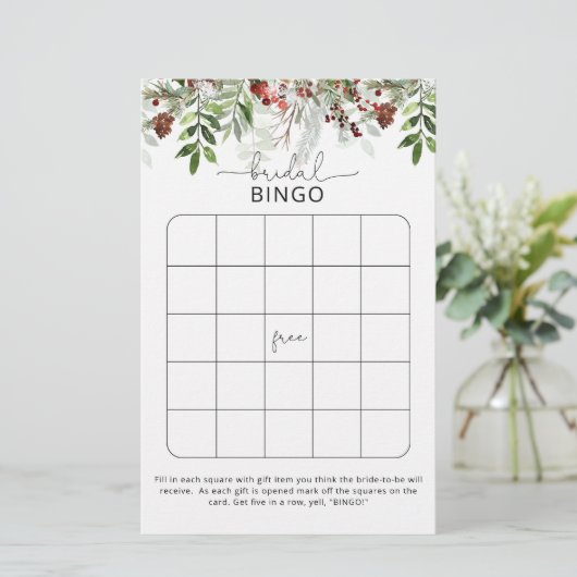 Papier À feuillage persistant élégant jeu de bingo douche (Debout devant)