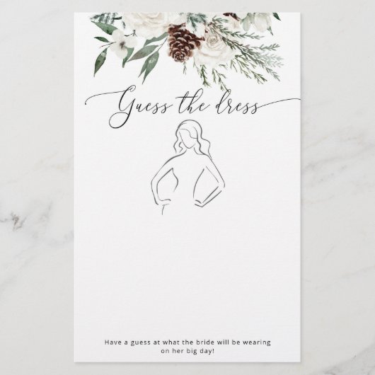 Papier À feuillage persistant Guess la robe nuptiale jeu (Devant)
